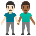 Men Holding Hands: Light Skin Tone, Medium-Dark Skin Tone