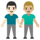 Men Holding Hands: Light Skin Tone, Medium-Light Skin Tone