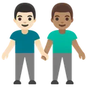 Men Holding Hands: Light Skin Tone, Medium Skin Tone