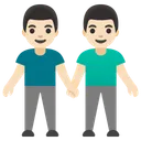 Men Holding Hands: Light Skin Tone
