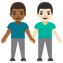 Men Holding Hands: Medium-Dark Skin Tone, Light Skin Tone