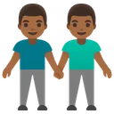 Men Holding Hands: Medium-Dark Skin Tone