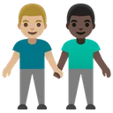 Men Holding Hands: Medium-Light Skin Tone, Dark Skin Tone