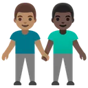 Men Holding Hands: Medium Skin Tone, Dark Skin Tone