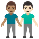 Men Holding Hands: Medium Skin Tone, Light Skin Tone