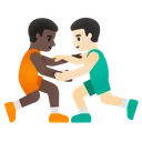 Men Wrestling: Dark Skin Tone, Light Skin Tone