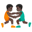 Men Wrestling: Dark Skin Tone