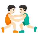Men Wrestling: Light Skin Tone