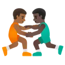 Men Wrestling: Medium-Dark Skin Tone, Dark Skin Tone