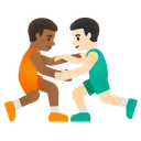 Men Wrestling: Medium-Dark Skin Tone, Light Skin Tone