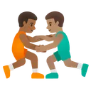 Men Wrestling: Medium-Dark Skin Tone, Medium Skin Tone