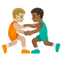 Men Wrestling: Medium-Light Skin Tone, Medium-Dark Skin Tone