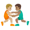 Men Wrestling: Medium-Light Skin Tone, Medium Skin Tone