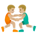 Men Wrestling: Medium-Light Skin Tone