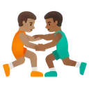 Men Wrestling: Medium Skin Tone, Medium-Dark Skin Tone