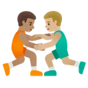 Men Wrestling: Medium Skin Tone, Medium-Light Skin Tone