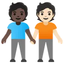 People Holding Hands: Dark Skin Tone, Light Skin Tone