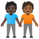 People Holding Hands: Dark Skin Tone, Medium-Dark Skin Tone