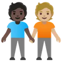 People Holding Hands: Dark Skin Tone, Medium-Light Skin Tone