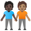 People Holding Hands: Dark Skin Tone, Medium Skin Tone