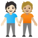 People Holding Hands: Light Skin Tone, Medium-Light Skin Tone