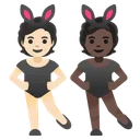 People With Bunny Ears: Light Skin Tone, Dark Skin Tone