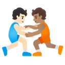 People Wrestling: Light Skin Tone, Medium Skin Tone