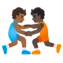 People Wrestling: Medium-Dark Skin Tone, Dark Skin Tone