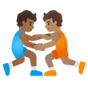 People Wrestling: Medium-Dark Skin Tone, Medium Skin Tone
