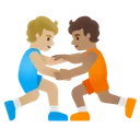 People Wrestling: Medium-Light Skin Tone, Medium Skin Tone