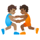 People Wrestling: Medium Skin Tone, Medium-Dark Skin Tone