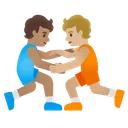 People Wrestling: Medium Skin Tone, Medium-Light Skin Tone