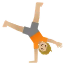 Person Cartwheeling: Medium-Light Skin Tone