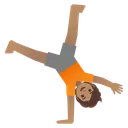 Person Cartwheeling: Medium Skin Tone