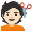 머리를 자르는 사람: 밝은 피부 톤
