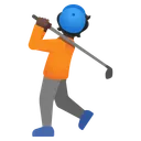 Person Golfing: Dark Skin Tone