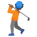 Person Golfing: Medium-Dark Skin Tone