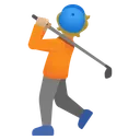 Person Golfing: Medium-Light Skin Tone