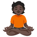 Person in Lotus Position: Dark Skin Tone