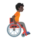 Person in Manual Wheelchair Facing Right: Dark Skin Tone
