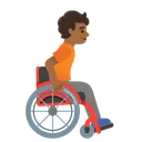 Person in Manual Wheelchair Facing Right: Medium-Dark Skin Tone