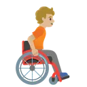 Person in Manual Wheelchair Facing Right: Medium-Light Skin Tone