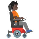 Person in Motorized Wheelchair Facing Right: Dark Skin Tone