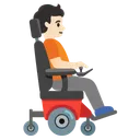 Person in Motorized Wheelchair Facing Right: Light Skin Tone