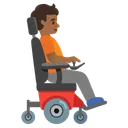 Person in Motorized Wheelchair Facing Right: Medium-Dark Skin Tone