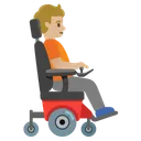 Person in Motorized Wheelchair Facing Right: Medium-Light Skin Tone