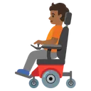 Person in Motorized Wheelchair: Medium-Dark Skin Tone