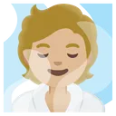 Person in Steamy Room: Medium-Light Skin Tone
