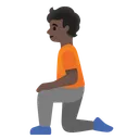 Person Kneeling: Dark Skin Tone