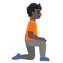 Person Kneeling Facing Right: Dark Skin Tone